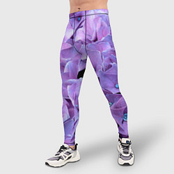 Тайтсы мужские Фиолетово-сиреневые цветы, цвет: 3D-принт — фото 2