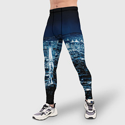 Тайтсы мужские Ночной город night city, цвет: 3D-принт — фото 2