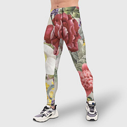 Тайтсы мужские Цветы Красочный Садовый Букет, цвет: 3D-принт — фото 2