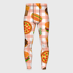 Мужские тайтсы PIZZA DONUT BURGER FRIES ICE CREAM pattern