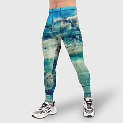 Тайтсы мужские Прибрежная синева, цвет: 3D-принт — фото 2