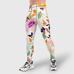 Тайтсы мужские Summer floral pattern, цвет: 3D-принт — фото 2
