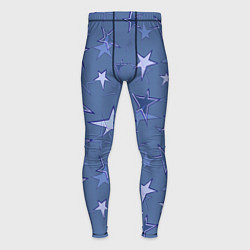 Тайтсы мужские Gray-Blue Star Pattern, цвет: 3D-принт