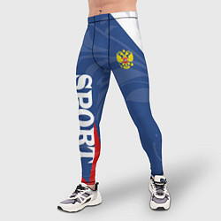 Тайтсы мужские СПРТИВНАЯ РОССИЯ - ФЛАГ - ГЕРБ, цвет: 3D-принт — фото 2