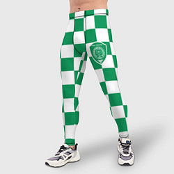 Тайтсы мужские ФК Ахмат на фоне бело зеленой формы в квадрат, цвет: 3D-принт — фото 2