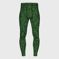 Тайтсы мужские Зеленая камуфляжная трава, цвет: 3D-принт