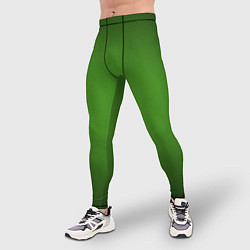 Тайтсы мужские Зеленый с затемняющей виньеткой, цвет: 3D-принт — фото 2