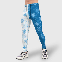 Тайтсы мужские Красивые снежинки, цвет: 3D-принт — фото 2