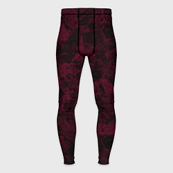 Мужские тайтсы Черный и бордовый мраморный узор