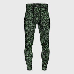 Тайтсы мужские Черный и зеленый камуфляжный, цвет: 3D-принт