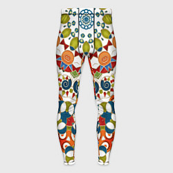 Тайтсы мужские Разноцветный этнический орнамент, цвет: 3D-принт