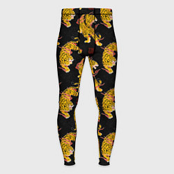 Тайтсы мужские Золотые японские тигры, цвет: 3D-принт