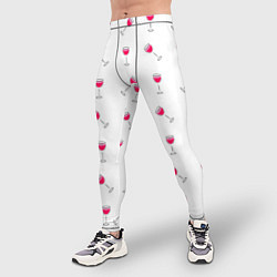 Тайтсы мужские Розовое вино, цвет: 3D-принт — фото 2