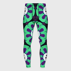 Тайтсы мужские Паттерн голубо-зеленые зубастые цветы, цвет: 3D-принт