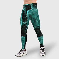 Тайтсы мужские Зелёный абстракт, цвет: 3D-принт — фото 2