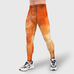 Тайтсы мужские Золотисто-оранжевый туманный паттерн, цвет: 3D-принт — фото 2