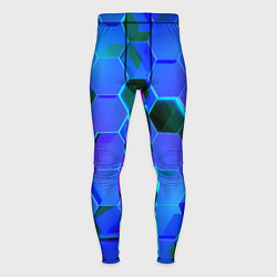Тайтсы мужские Неоновые соты - модный паттерн, цвет: 3D-принт