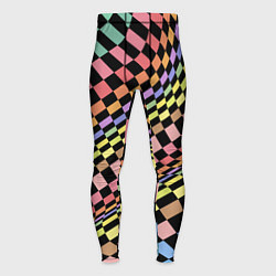 Тайтсы мужские Colorful avant-garde chess pattern - fashion, цвет: 3D-принт