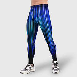 Тайтсы мужские Neon line stripes, цвет: 3D-принт — фото 2