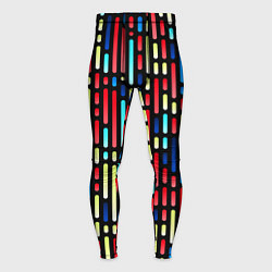 Тайтсы мужские Неоновые полосы - авангардный паттерн, цвет: 3D-принт