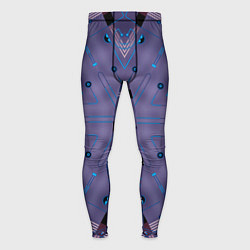 Тайтсы мужские Техно фиолетовая броня, цвет: 3D-принт