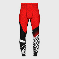 Тайтсы мужские Геометрическая униформа - красная, цвет: 3D-принт