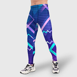 Тайтсы мужские Разноцветные квадраты цветные, цвет: 3D-принт — фото 2