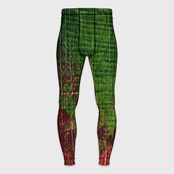 Мужские тайтсы Зелёная и бордовая текстура