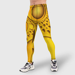 Тайтсы мужские Желтая объемная текстура, цвет: 3D-принт — фото 2