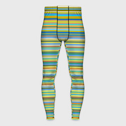 Тайтсы мужские Горизонтальные разноцветные полосы, цвет: 3D-принт
