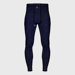 Тайтсы мужские Тёмный космос и синие звёзды, цвет: 3D-принт