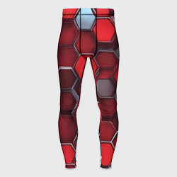 Тайтсы мужские Cyber hexagon red, цвет: 3D-принт