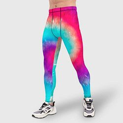 Тайтсы мужские Тай-дай малиновый закат, цвет: 3D-принт — фото 2