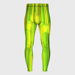 Тайтсы мужские Зеленые неоновые полосы, цвет: 3D-принт