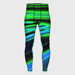 Тайтсы мужские Green black abstract, цвет: 3D-принт