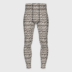 Тайтсы мужские Вязанный стиль серая пряжа, цвет: 3D-принт