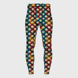 Тайтсы мужские Вязанная цветная текстура, цвет: 3D-принт