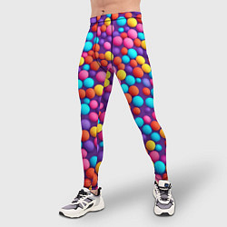 Тайтсы мужские Паттерн разноцветные шарики - нейросеть, цвет: 3D-принт — фото 2