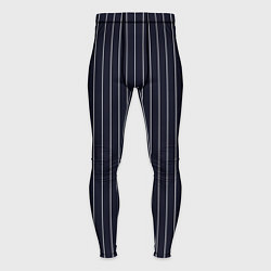 Тайтсы мужские Строгий тёмно-синий в полоску, цвет: 3D-принт