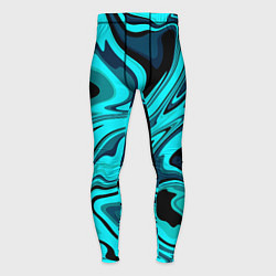 Тайтсы мужские Абстракция плазма бирюзовый, цвет: 3D-принт