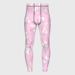 Мужские тайтсы Барби: белые сердца на розовом паттерн