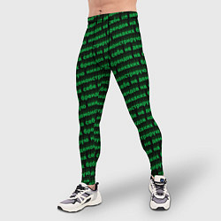 Тайтсы мужские Никаких брендов зелёный, цвет: 3D-принт — фото 2