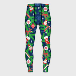 Тайтсы мужские Новогодние игрушки на ёлке, цвет: 3D-принт