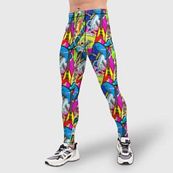 Тайтсы мужские Multicolored guitars, цвет: 3D-принт — фото 2