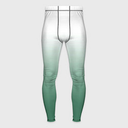 Тайтсы мужские Туманный градиент бело-зелёный, цвет: 3D-принт
