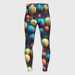 Тайтсы мужские Разноцветные шарики молекул, цвет: 3D-принт