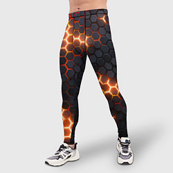 Тайтсы мужские Неоновый желтый, цвет: 3D-принт — фото 2