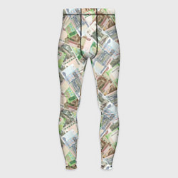 Тайтсы мужские Российские денежные купюры, цвет: 3D-принт