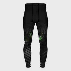 Тайтсы мужские Black green abstract nvidia style, цвет: 3D-принт