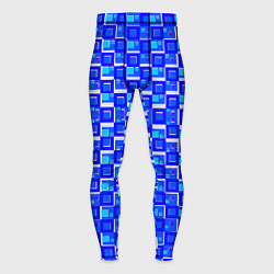 Тайтсы мужские Синие квадраты на белом фоне, цвет: 3D-принт